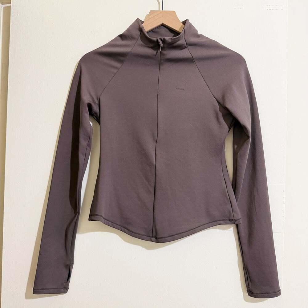 YoungLA Women's Long Sleeve L Mock Neck Athletic Quarter-Zip Jacket Gym